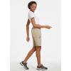image:imagebaleaf Womens Long Hiking Bermuda Shorts Quick Dry Summer Golf Shorts Lightweight with Pockets UPF 50 for Camping Work2khaki