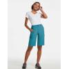 image:imagebaleaf Womens Long Hiking Bermuda Shorts Quick Dry Summer Golf Shorts Lightweight with Pockets UPF 50 for Camping Work6blue