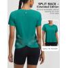 image:imagebaleaf Womens Short Sleeve Workout Shirts Athletic Tops Sun Protection Breathable TShirts Quick Dry Gym Running TennisGreen