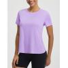 image:imagebaleaf Womens Short Sleeve Workout Shirts Athletic Tops Sun Protection Breathable TShirts Quick Dry Gym Running TennisLight Purple