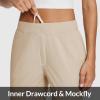 image:imagebaleaf Womens Travel Pants Lightweight Stretch with Zipper Pockets Petite Ankle Dressy Golf Work Business Casual SlacksKhaki