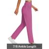 image:imagebaleaf Womens Travel Pants Lightweight Stretch with Zipper Pockets Petite Ankle Dressy Golf Work Business Casual SlacksPink