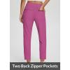 image:imagebaleaf Womens Travel Pants Lightweight Stretch with Zipper Pockets Petite Ankle Dressy Golf Work Business Casual SlacksPink