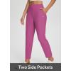 image:imagebaleaf Womens Travel Pants Lightweight Stretch with Zipper Pockets Petite Ankle Dressy Golf Work Business Casual SlacksPink