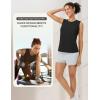 image:imagebaleaf Womens Workout Tank Tops Open Back Yoga Top High Neck Sleeveless Shirts Running Loose Fit Athletic GymBlack