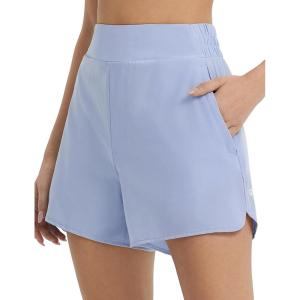 image:imagebaleaf Womens 3 Workout Shorts High Waisted Athletic Running Shorts with Liner Sports Lightweight Quick DryLight Blue