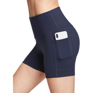 image:imagebaleaf Womens 8 5 3 Biker Shorts High Waist Yoga Workout Gym Running Volleyball Spandex Shorts with PocketsBluesofter