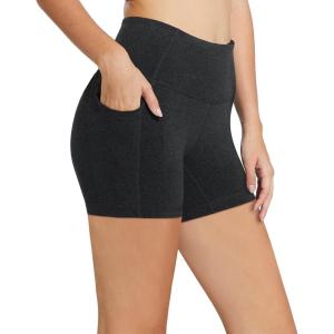 image:imagebaleaf Womens 8 5 3 Biker Shorts High Waist Yoga Workout Gym Running Volleyball Spandex Shorts with PocketsCharcoalclassic