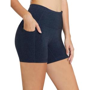 image:imagebaleaf Womens 8 5 3 Biker Shorts High Waist Yoga Workout Gym Running Volleyball Spandex Shorts with PocketsHeather Blueclassic