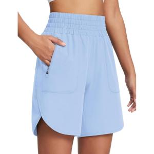 image:imagebaleaf Womens Athletic Shorts 7 Inch Long Running Workout Hiking Shorts High Waisted Quick Dry Zipper Pockets UPF50Blue
