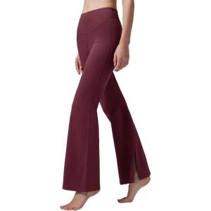 image:imagebaleaf Womens Fleece Lined Flare LeggingsWine Red