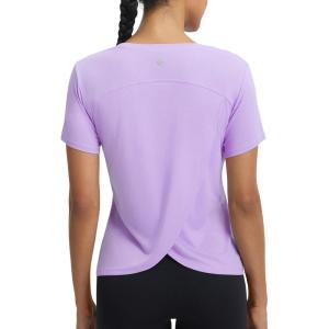 image:imagebaleaf Womens Short Sleeve Workout Shirts Athletic Tops Sun Protection Breathable TShirts Quick Dry Gym Running TennisLight Purple