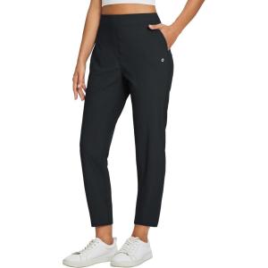 image:imagebaleaf Womens Travel Pants Lightweight Stretch with Zipper Pockets Petite Ankle Dressy Golf Work Business Casual SlacksBlack