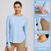 image:imageBALEAF Womens Sun Shirts UPF 50 Long Sleeve Hiking Tops Lightweight Quick Dry UV Protection Outdoor ClothingLight Blue