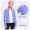 image:imagebaleaf Fleece Girls Jacket Zip Up Fall Jackets Kids Equestrian Riding Shirts Thermal Athletic Sweatshirts WarmPurple