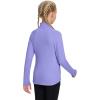 image:imagebaleaf Fleece Girls Jacket Zip Up Fall Jackets Kids Equestrian Riding Shirts Thermal Athletic Sweatshirts WarmPurple