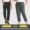 image:imagebaleaf Plus Size Pants for Women Hiking Cargo Water Resistant UPF 50 Cargo Joggers Zipper PocketsDark Gray