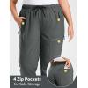 image:imagebaleaf Plus Size Pants for Women Hiking Cargo Water Resistant UPF 50 Cargo Joggers Zipper PocketsDark Gray