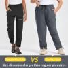 image:imagebaleaf Plus Size Pants for Women Hiking Cargo Water Resistant UPF 50 Cargo Joggers Zipper PocketsPlum Kitten