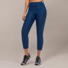 image:imagebaleaf Womens Bike Pants High Waist 4D Padded Cycling Capris Shorts 34 Biking Tights Pockets UPF50Blue