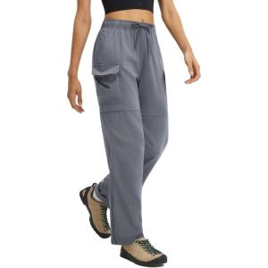 image:imagebaleaf Womens Hiking Pants 29 Convertible ZipOff Pants with 6 Pockets Lightweight Quick Dry Water Resistant UPF 50Dark Gray