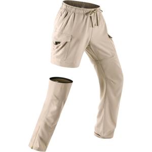image:imagebaleaf Womens Hiking Pants 29 Convertible ZipOff Pants with 6 Pockets Lightweight Quick Dry Water Resistant UPF 50Khaki