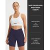 image:imagebaleaf 7 Womens Running Shorts Athletic Quick Dry Shorts Crossover High Waisted Workout Hiking Zipper Pockets UPF50Navy Blue