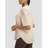 image:imagebaleaf Womens Half Sleeve Athletic Shirts V Neck Elbow Short Sleeve Workout Tops UPF 50 Sun Protection UV Yoga RunningLight Brown