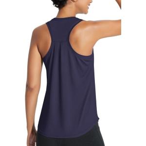 image:imagebaleaf Womens Athletic Tank Tops Workout Sleeveless Running Racerback Shirts Quick Dry Breathable Yoga Tennis Gym01navy
