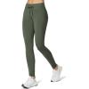 image:imagebaleaf Womens Fleece Lined Leggings Water Resistant High Waisted Thermal Warm Winter Tights Ski Hiking Pants with PocketsArmy Green