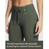 image:imagebaleaf Womens Fleece Lined Leggings Water Resistant High Waisted Thermal Warm Winter Tights Ski Hiking Pants with PocketsArmy Green