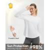 image:imagebaleaf Womens Sun Shirts UPF50 Long Sleeve Workout Tops Running Athletic Lightweight Quick DryUltra White