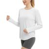 image:imagebaleaf Womens Sun Shirts UPF50 Long Sleeve Workout Tops Running Athletic Lightweight Quick DryUltra White