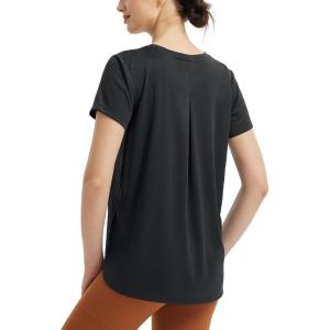 image:imagebaleaf Womens Short Sleeve Workout Shirts Athletic Running Yoga Tops with Curved Hem Quick Dry Sun TShirt UPF 50Black