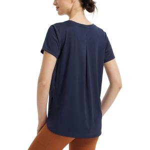 image:imagebaleaf Womens Short Sleeve Workout Shirts Athletic Running Yoga Tops with Curved Hem Quick Dry Sun TShirt UPF 50Navy Blue