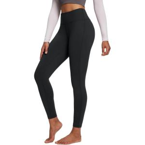 image:imagebaleaf Womens Petite Fleece Lined Leggings with Pockets 25 Thermal Winter Warm High Waisted Thick 78 Yoga PantsBlack25