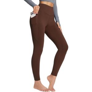 image:imagebaleaf Womens Petite Fleece Lined Leggings with Pockets 25 Thermal Winter Warm High Waisted Thick 78 Yoga PantsBrown25