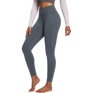 image:imagebaleaf Womens Petite Fleece Lined Leggings with Pockets 25 Thermal Winter Warm High Waisted Thick 78 Yoga PantsDark Grey25