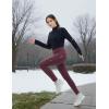image:imagebaleaf Thick Leggings for Women Water Resistant Snow Pants Fleece Lined Leggings Winter Ski Hiking Pants with Zip PocketsWine Red