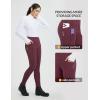 image:imagebaleaf Thick Leggings for Women Water Resistant Snow Pants Fleece Lined Leggings Winter Ski Hiking Pants with Zip PocketsWine Red