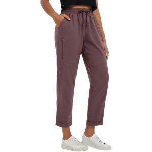 image:imageBALEAF Womens Hiking Pants Ripstop Water Resistant Lightweight Golf Pants Quick Dry Zip Pockets Work Travel ClothesDark Brown