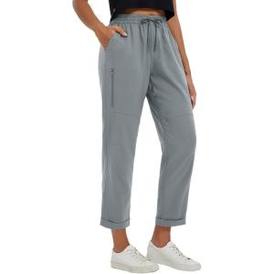 image:imageBALEAF Womens Hiking Pants Ripstop Water Resistant Lightweight Golf Pants Quick Dry Zip Pockets Work Travel ClothesDark Gray