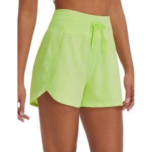 image:imagebaleaf Womens 3 Athletic Shorts High Waist Running Workout Shorts with Zipper Pockets Gym Sports Quick Dry UPF 50Light Green