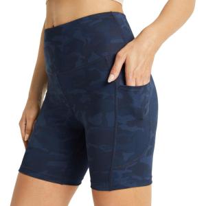 image:imagebaleaf Womens 68 High Waisted Biker Shorts with Pockets for Gym Workout Yoga Running AthleticPrinted Color 1