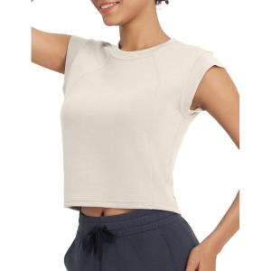 image:imagebaleaf Womens Crop Workout Tank Tops Modal Soft Sleeveless Yoga Top Athletic Running Lounge Loose ShirtsLight Brown