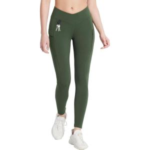 image:imagebaleaf Womens Fleece Lined Leggings Waterproof Hiking Petite Pants Zipper Pockets Winter Thermal Warm Cold WeatherDark Army Green