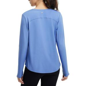 image:imagebaleaf Womens Long Sleeve Workout Shirts Lightweight Quick Dry Running Athletic Yoga Tops with Curved Hem Thumb LoopLight Blue