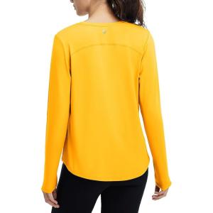 image:imagebaleaf Womens Long Sleeve Workout Shirts Lightweight Quick Dry Running Athletic Yoga Tops with Curved Hem Thumb LoopYellow