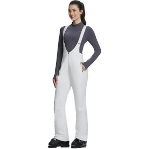 image:imagebaleaf Womens Snow Bibs Pants Waterproof Insulated Ski Overalls Pants Snowboarding Winter Warm Snow SuitWhite