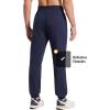 image:imagebaleaf Mens Fleece Lined Joggers Winter Athletic Sweatpants Thermal Hiking Workout Running Pants with Zipper PocketsNavy